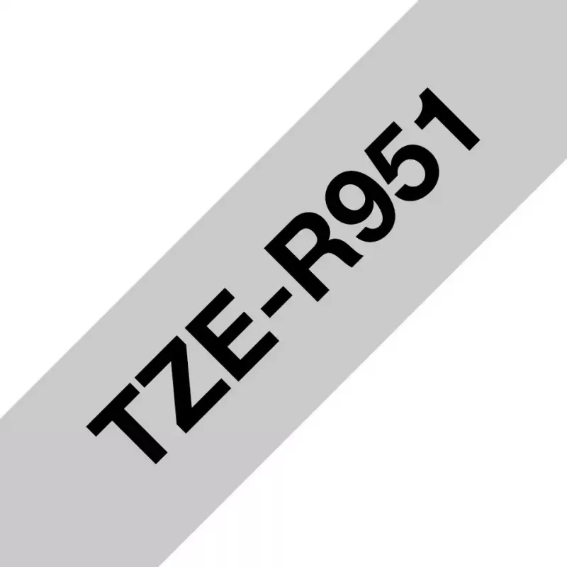Brother TZE-R951 nastro per etichettatura nero su argento