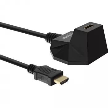 InLine Stazione HDMI, cavo HS-HDMI con Ethernet, connettore maschio/femmina, nero, contatti dorati, 3 m