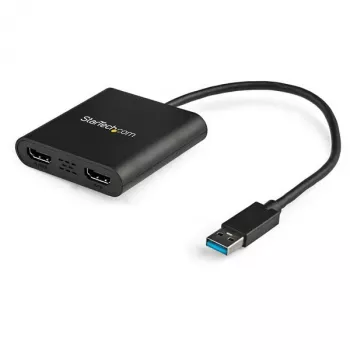 StarTech.com Adattatore USB 3.0 a doppio HDMI, convertitore USB a 2x monitor HDMI per Windows (nessun supporto per macOS/ChromeOS/Linux) - TAA