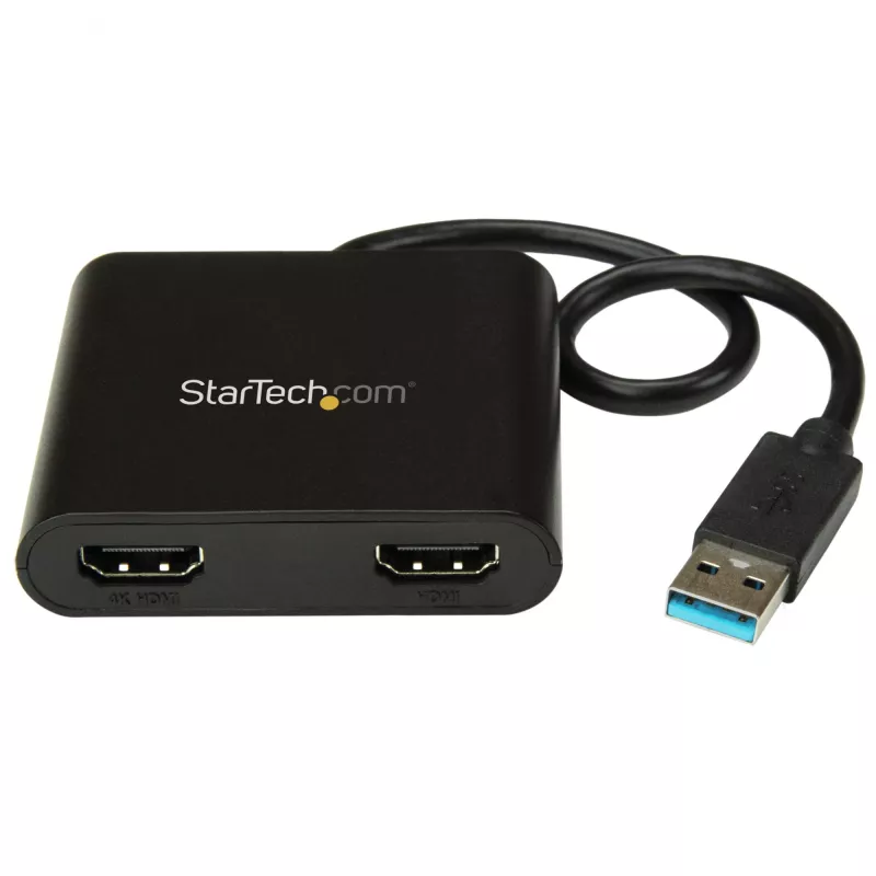 StarTech.com Adattatore USB 3.0 a doppio HDMI, convertitore USB a 2x monitor HDMI per Windows (nessun supporto per macOS/ChromeOS/Linux) - TAA