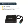 StarTech.com Adattatore USB 3.0 a doppio HDMI, convertitore USB a 2x monitor HDMI per Windows (nessun supporto per macOS/ChromeOS/Linux) - TAA