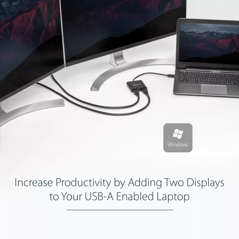 StarTech.com Adattatore USB 3.0 a doppio HDMI, convertitore USB a 2x monitor HDMI per Windows (nessun supporto per macOS/ChromeOS/Linux) - TAA