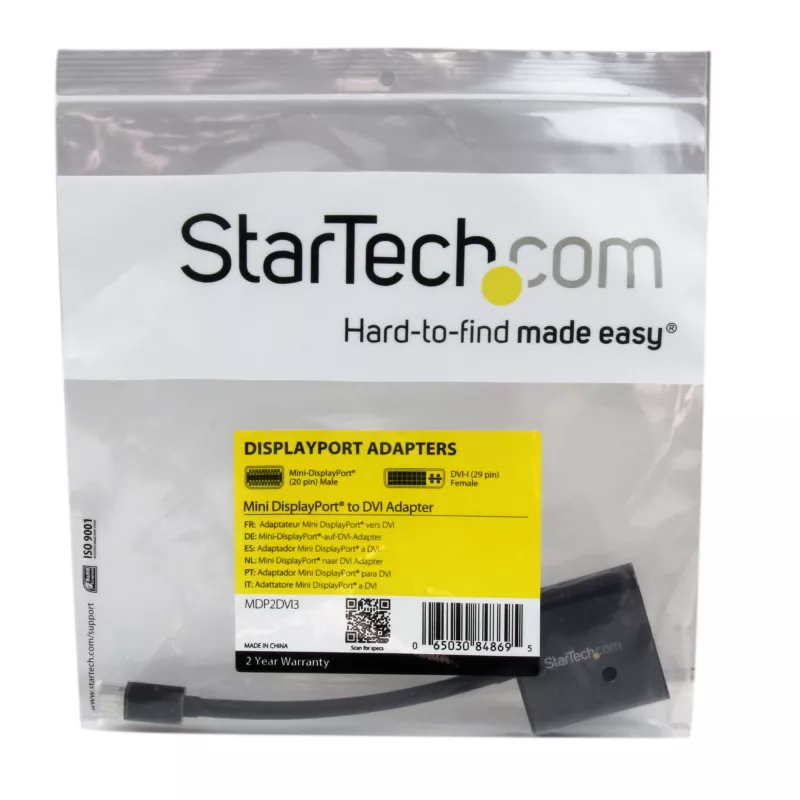 StarTech.com MDP2DVI3 adattatore da Mini DisplayPort a DVI, 1920x1200 (WUXGA), passivo, compatibile con Thunderbolt, 17 cm, nero