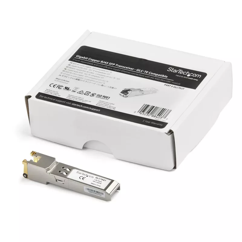 StarTech.com Modulo compatibile Cisco GLC-TE - Ricetrasmettitore Gigabit Ethernet industriale 1000BASE-T in rame - SFP a RJ45 Cat6/Cat5e 100m temperatura estesa - Cisco Firepower, IE 2000, C9500, C2960