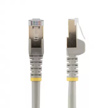 StarTech.com Cavo Ethernet CAT6a 1m – 10 Gigabit schermato, senza linguetta RJ45 100W PoE cavo patch – Cavo di rete 10GbE STP con scarico di trazione – Grigio, testato singolarmente/cablaggio certificato UL/TIA