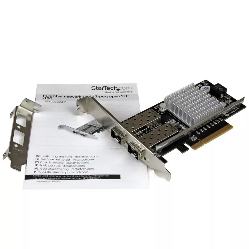 StarTech.com scheda di rete in fibra 2 porte 10G con SFP+ aperto - PCIe, chipset Intel
