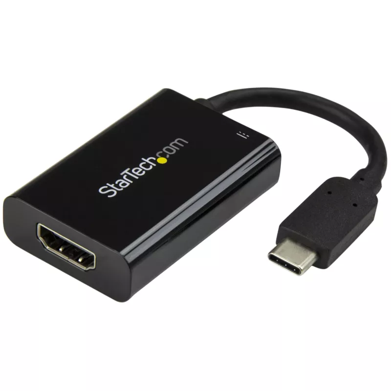 StarTech.com adattatore USB C a HDMI 2.0 con Power Delivery - convertitore video USB Type-C a HDMI 4K 60Hz - porta di ricarica passante PD 60W - compatibile Thunderbolt 3 - nero