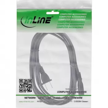 InLine cavo di alimentazione connettore maschio USA / connettore femmina Euro 8, 1,8 m