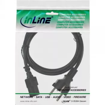 Cavo di alimentazione InLine, CEE 7/7 dritto / spina IEC C13 a 3 poli, nero, 1,5 m