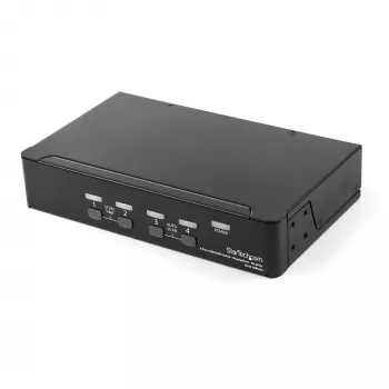 StarTech.com switch KVM DisplayPort a 4 porte – 4K 60 Hz – schermo singolo – switch KVM DP 1.2 UHD dual-port USB con hub USB 2.0 integrato e audio – Dell, HP, Apple, Lenovo – conforme TAA