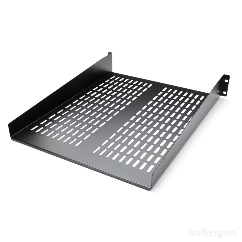 StarTech.com CABSHELF22V ripiano fisso ventilato 2U per rack server, 19″, profondità 22″ (55,9 cm), fino a 22 kg, acciaio, nero