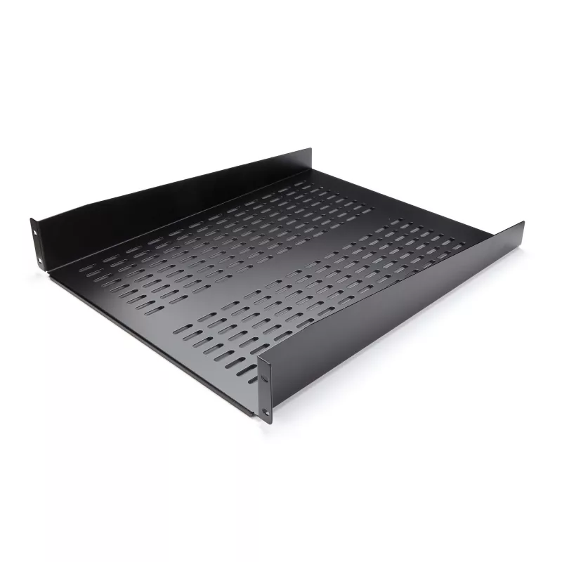 StarTech.com CABSHELF22V ripiano fisso ventilato 2U per rack server, 19″, profondità 22″ (55,9 cm), fino a 22 kg, acciaio, nero
