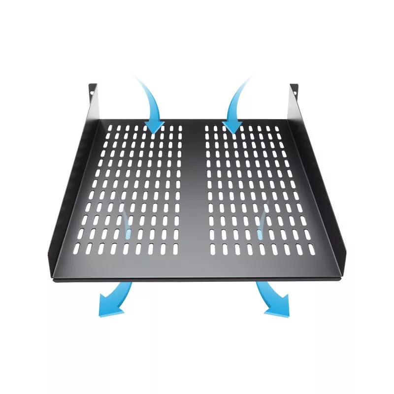 StarTech.com CABSHELF22V ripiano fisso ventilato 2U per rack server, 19″, profondità 22″ (55,9 cm), fino a 22 kg, acciaio, nero