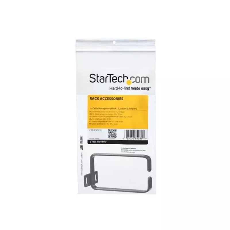 StarTech.com gancio a D per gestione cavi rack server verticale 1U - 5,7 x 10 cm (2,2 x 3,9