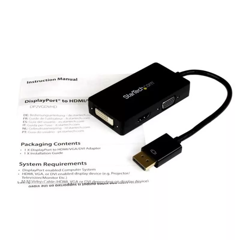 StarTech.com adattatore A/V da viaggio: convertitore 3-in-1 DisplayPort a VGA, DVI o HDMI
