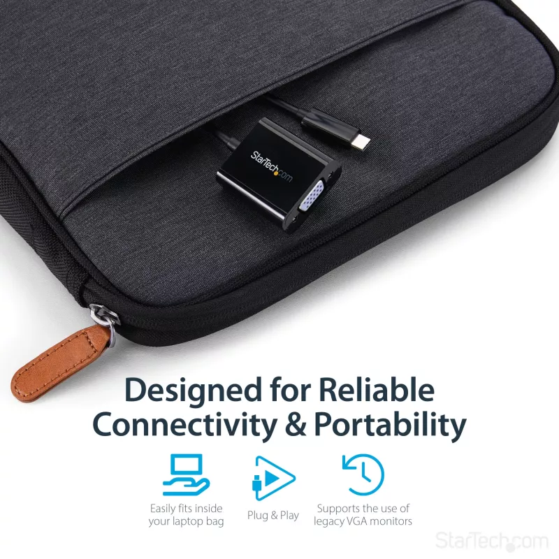 StarTech.com adattatore USB-C a VGA - nero - 1080p - convertitore video per il tuo MacBook Pro - dongle USB C a VGA - versione aggiornata CDP2VGAEC