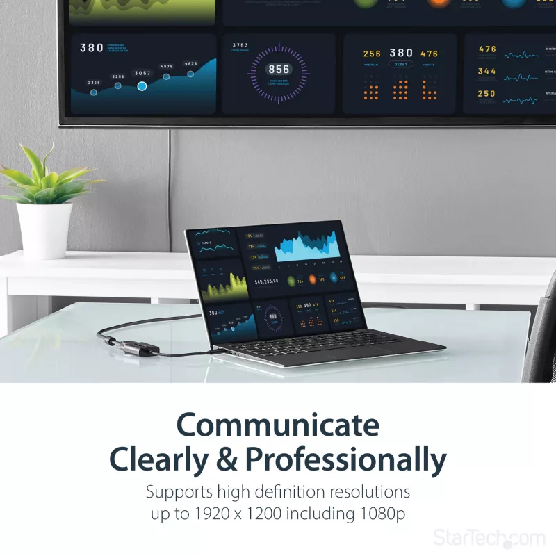 StarTech.com adattatore USB-C a VGA - nero - 1080p - convertitore video per il tuo MacBook Pro - dongle USB C a VGA - versione aggiornata CDP2VGAEC