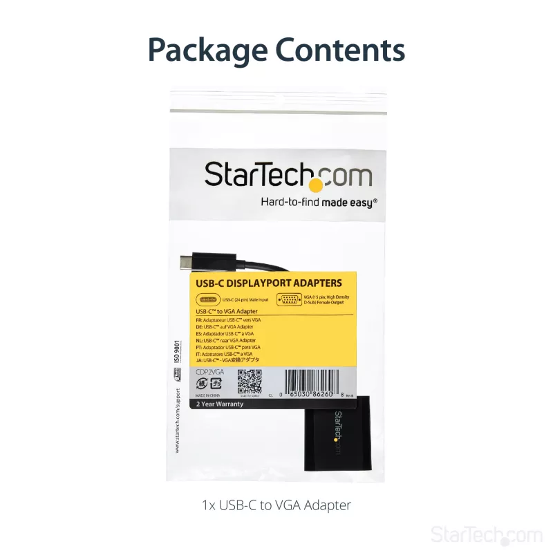 StarTech.com adattatore USB-C a VGA - nero - 1080p - convertitore video per il tuo MacBook Pro - dongle USB C a VGA - versione aggiornata CDP2VGAEC