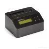 StarTech.com cancellatore di dischi a singolo vano, sanificatore HDD/SSD standalone, USB 3.0 a SATA II (3 Gbit/s), 9 modalità di cancellazione, display LCD, dock sanificatore per cancellazione sicura dei dischi, porta stampante DB-9, conforme TAA