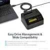StarTech.com cancellatore di dischi a singolo vano, sanificatore HDD/SSD standalone, USB 3.0 a SATA II (3 Gbit/s), 9 modalità di cancellazione, display LCD, dock sanificatore per cancellazione sicura dei dischi, porta stampante DB-9, conforme TAA