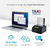 StarTech.com cancellatore di dischi a singolo vano, sanificatore HDD/SSD standalone, USB 3.0 a SATA II (3 Gbit/s), 9 modalità di cancellazione, display LCD, dock sanificatore per cancellazione sicura dei dischi, porta stampante DB-9, conforme TAA
