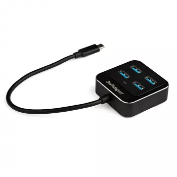 StarTech.com hub USB C a 4 porte – USB-C a 4 porte USB-A – hub SuperSpeed 10 Gbit/s USB 3.2 Gen 2 Type-C – alimentato via USB – hub adattatore USB-C a USB portatile/compatto per laptop – alluminio