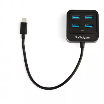 StarTech.com hub USB C a 4 porte – USB-C a 4 porte USB-A – hub SuperSpeed 10 Gbit/s USB 3.2 Gen 2 Type-C – alimentato via USB – hub adattatore USB-C a USB portatile/compatto per laptop – alluminio