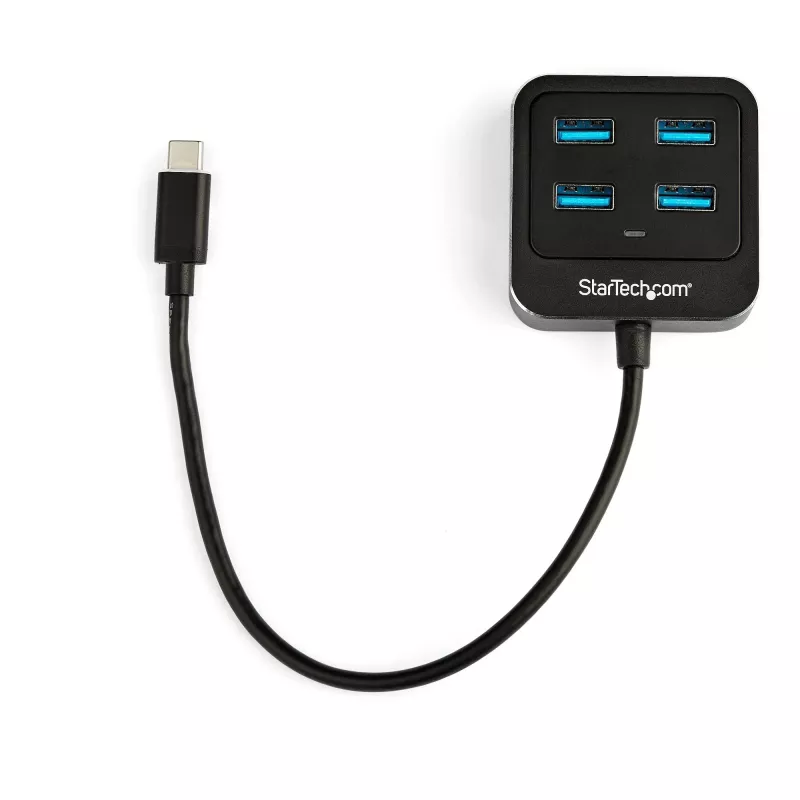 StarTech.com hub USB C a 4 porte – USB-C a 4 porte USB-A – hub SuperSpeed 10 Gbit/s USB 3.2 Gen 2 Type-C – alimentato via USB – hub adattatore USB-C a USB portatile/compatto per laptop – alluminio