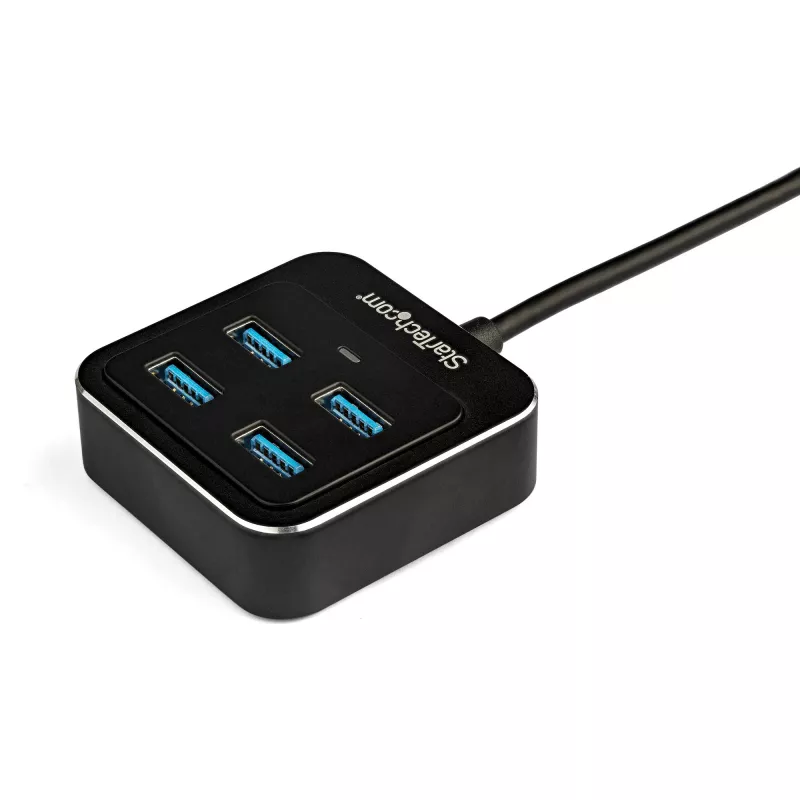 StarTech.com hub USB C a 4 porte – USB-C a 4 porte USB-A – hub SuperSpeed 10 Gbit/s USB 3.2 Gen 2 Type-C – alimentato via USB – hub adattatore USB-C a USB portatile/compatto per laptop – alluminio