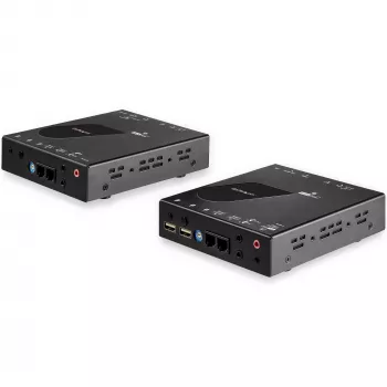 StarTech.com extender KVM HDMI su rete IP - HDMI 4K 30Hz 2.0 e USB su IP LAN o cavo Ethernet Cat5e/Cat6 (100m/330ft) - kit extender switch KVM remoto/console trasmettitore/ricevitore