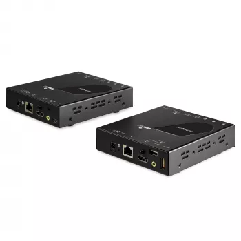 StarTech.com extender KVM HDMI su rete IP - HDMI 4K 30Hz 2.0 e USB su IP LAN o cavo Ethernet Cat5e/Cat6 (100m/330ft) - kit extender switch KVM remoto/console trasmettitore/ricevitore
