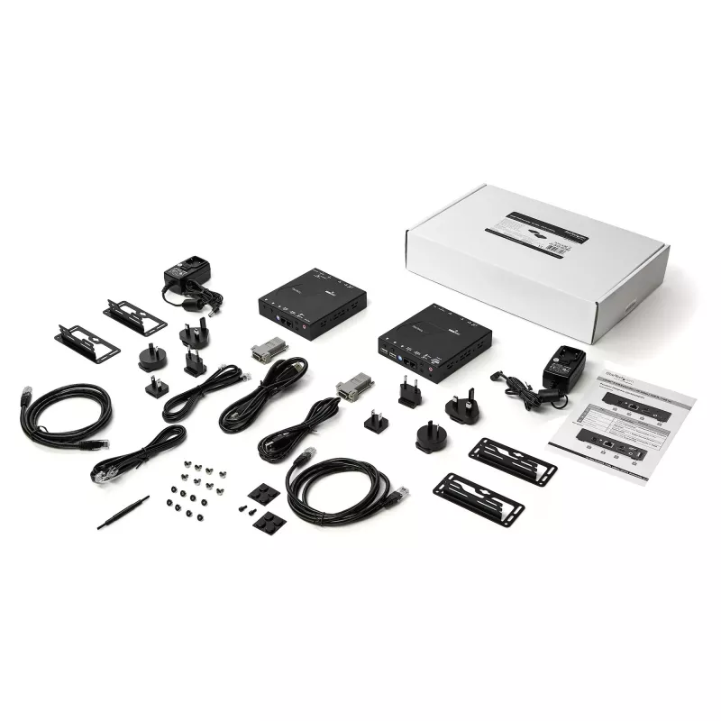 StarTech.com extender KVM HDMI su rete IP - HDMI 4K 30Hz 2.0 e USB su IP LAN o cavo Ethernet Cat5e/Cat6 (100m/330ft) - kit extender switch KVM remoto/console trasmettitore/ricevitore