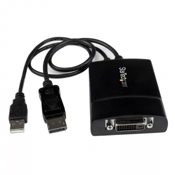 StarTech.com adattatore attivo DisplayPort a DVI Dual Link - convertitore video adattatore DisplayPort a DVI-D 2560x1600 60Hz - DP 1.2 a monitor DVI - alimentazione USB - connettore DP con blocco