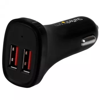 StarTech.com caricabatterie USB da auto a doppia porta – 24 W/4,8 A – nero, auto, accendisigari, 5 V, nero