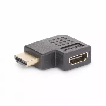 StarTech.com adattatore HDMI 2.0 ad angolo retto, connettore maschio su connettore femmina, HDMI Port Saver con angolo orizzontale di 90 gradi, 4K 60Hz, prolunga di connessione HDMI High Speed, M/F