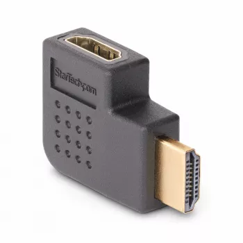 StarTech.com adattatore HDMI 2.0 ad angolo retto, connettore maschio su connettore femmina, HDMI Port Saver con angolo orizzontale di 90 gradi, 4K 60Hz, prolunga di connessione HDMI High Speed, M/F