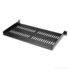 StarTech.com ripiano per rack server 1U – ripiano universale ventilato con braccio a sbalzo per armadio e case di rete da 19 pollici – robusto in acciaio – portata 20 kg – ripiano profondo 10 pollici, nero