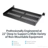 StarTech.com ripiano per rack server 1U – ripiano universale ventilato con braccio a sbalzo per armadio e case di rete da 19 pollici – robusto in acciaio – portata 20 kg – ripiano profondo 10 pollici, nero