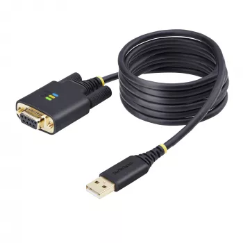 StarTech.com cavo adattatore seriale USB a null modem da 2 m, memoria COM, FTDI, USB-A a DB9 RS232, viti/dadi DB9 sostituibili, Windows/macOS/Linux