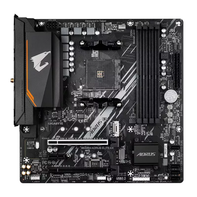 Scheda madre GIGABYTE B550M AORUS ELITE AX, AMD B550, socket AM4, Micro ATX