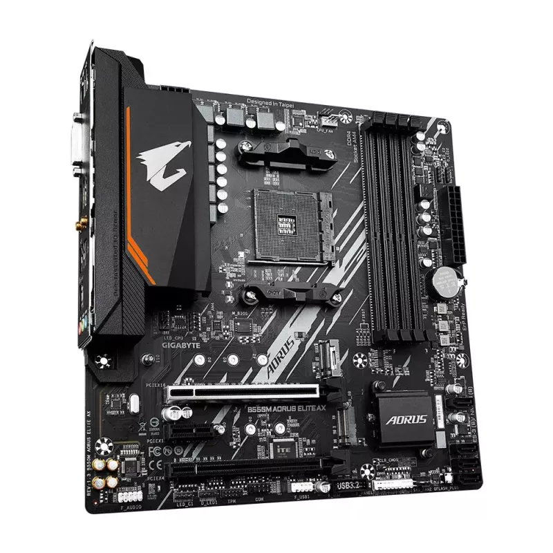 Scheda madre GIGABYTE B550M AORUS ELITE AX, AMD B550, socket AM4, Micro ATX