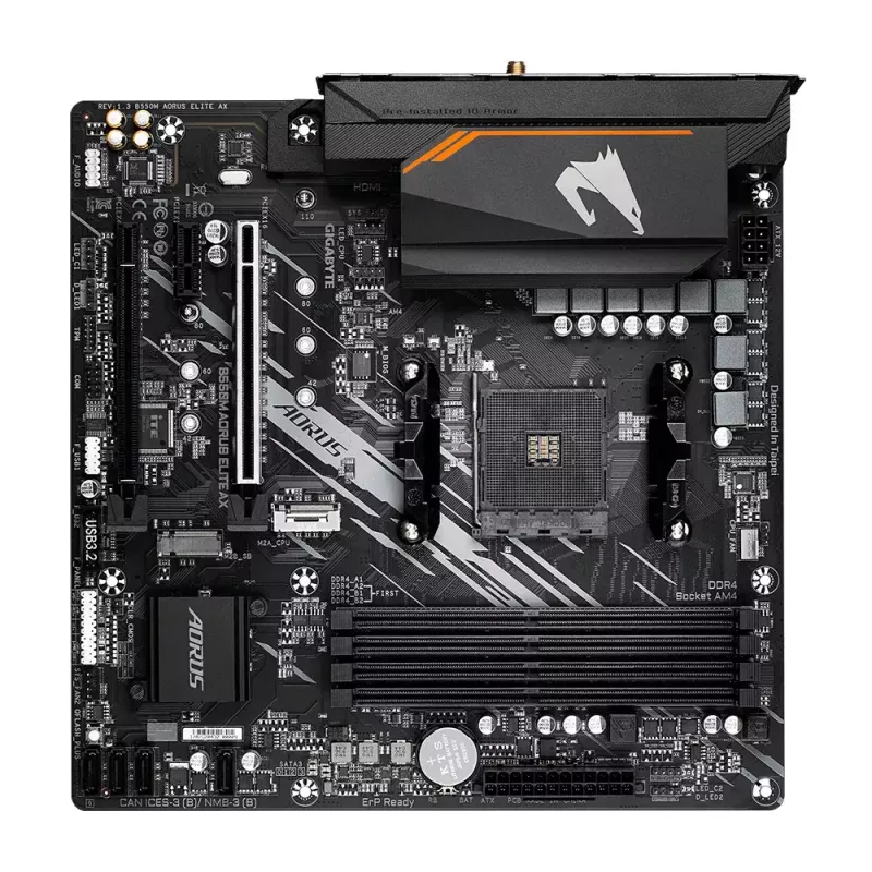 Scheda madre GIGABYTE B550M AORUS ELITE AX, AMD B550, socket AM4, Micro ATX