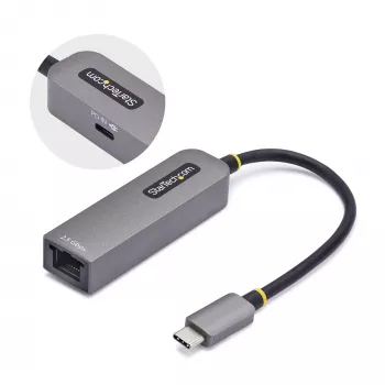 StarTech.com adattatore USB-C a Ethernet 2.5GbE, 100W PD Passthrough, NIC NBASE-T, rete multi-speed USB 3.0 Type-C 2.5/1G, compatibile Thunderbolt, Windows & Mac