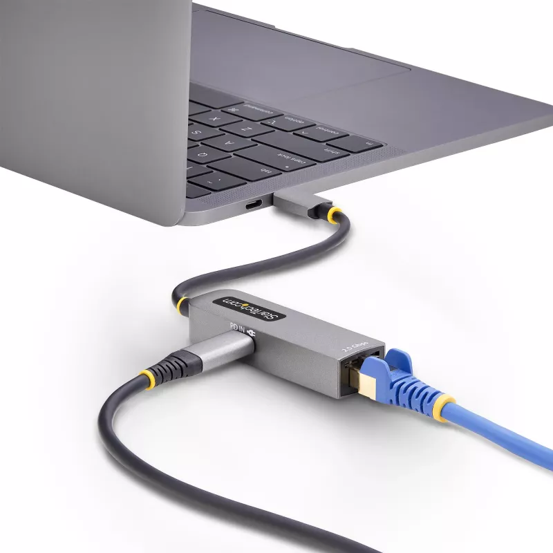 StarTech.com adattatore USB-C a Ethernet 2.5GbE, 100W PD Passthrough, NIC NBASE-T, rete multi-speed USB 3.0 Type-C 2.5/1G, compatibile Thunderbolt, Windows & Mac