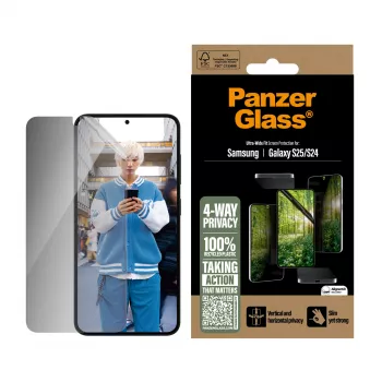 PanzerGlass ® ECO MATRIX protezione display privacy a 4 vie Samsung Galaxy S25 | S24 | Ultra-Wide Fit