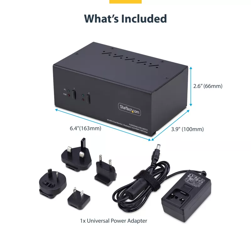 StarTech.com P2ADDH462-KVM-SWITCH switch KVM nero