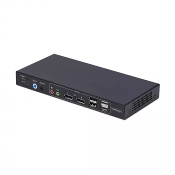 StarTech.com switch KVM DisplayPort dual-monitor 2 porte con matrice video Dual View, 4K 60Hz, 4 porte hub USB, commutazione hotkey, KVM matrice DP 1.2, conforme TAA