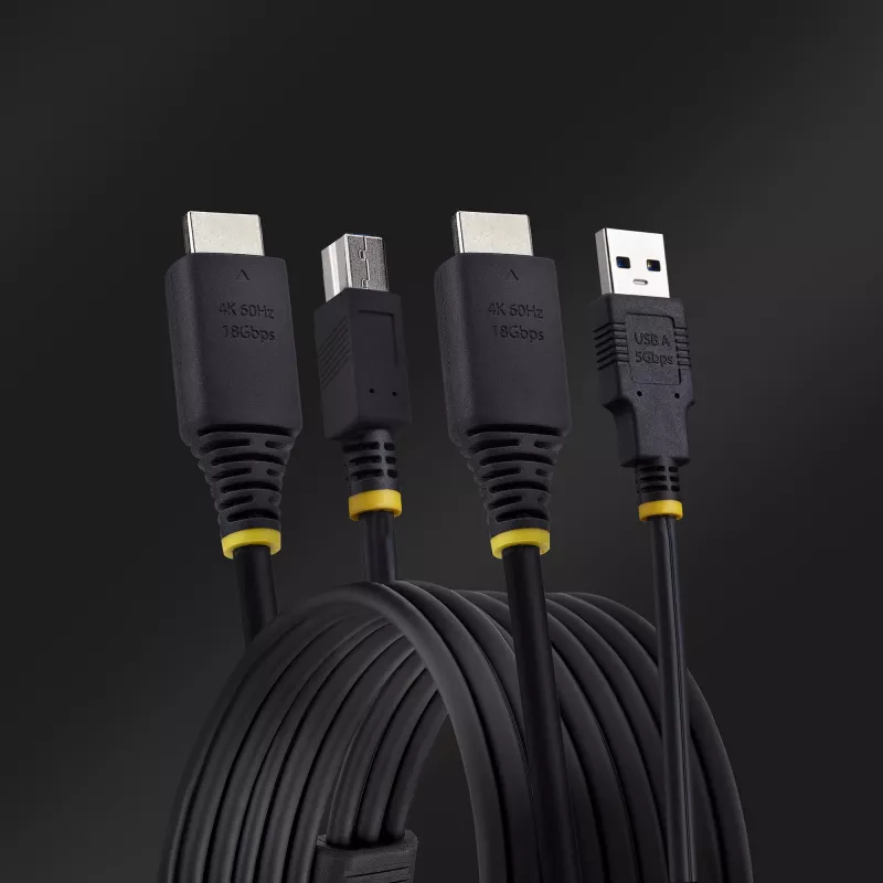 StarTech.com cavo KVM HDMI e USB 5Gbit/s 10ft (3m), 4K 60Hz, cavo combinato HDMI 2.0 e USB per switch KVM