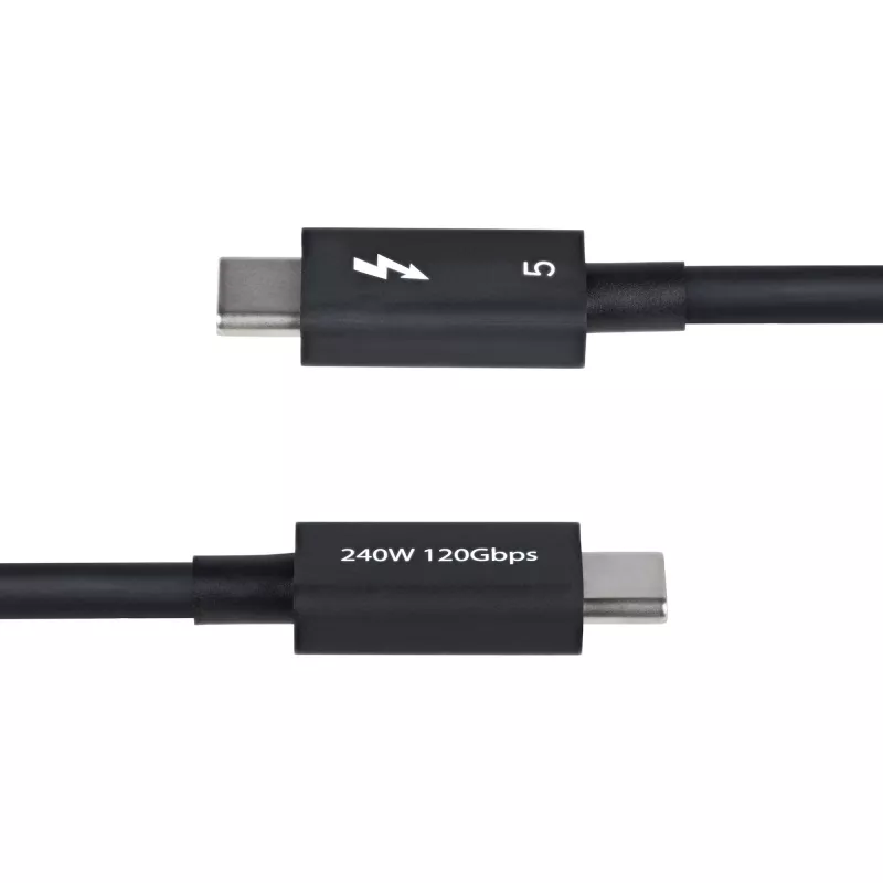 StarTech.com cavo Thunderbolt 5 2.6ft (80cm), 80 Gbit/s/fino a 120 Gbit/s, 240 W PD, 8K 60 Hz, cavo Thunderbolt certificato – compatibile con Thunderbolt 4/USB4/USB-C
