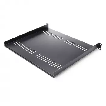 StarTech.com ripiano rack server 1U – vassoio a sbalzo universale ventilato per rack e armadio apparecchiature di rete 19 pollici – acciaio ad alta portata – capacità 44lb/20kg – ripiano profondo 16 pollici, nero